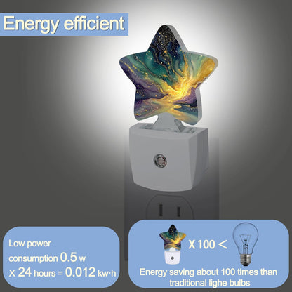 Lavender Butterfly Nightlight,Summer Flowers Star Night Lights Plug into Wall Decorations for Bedroom Bathroom,Dusk to Dawn Sensor Kitchen Hallway Stairs Energy Efficient Desk Lamp