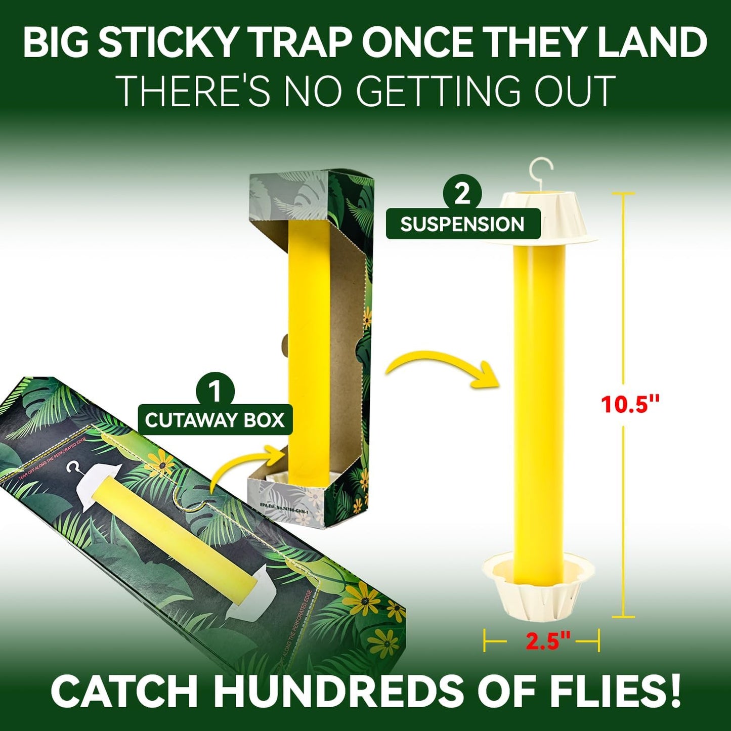Gideal 2-Pack Yellow Sticky Fly Traps Pest Control for Indoor/Outdoor Use, Gnat Trap for Flying Plant Insect