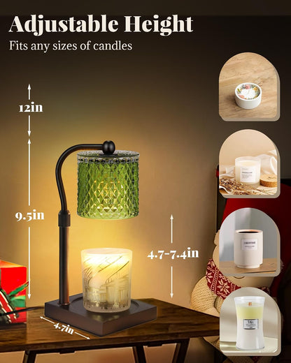 Candle Warmer Lamp with Timer Dimmer Adjustable Height, Mothers Day Gifts for Mom, Birthday Gifts for Women, House Warming New Home Decor, Electric Wax Warmer for Jar Candles, Gold