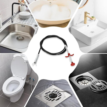 Drain Snake,79 inch Flexible Grabber Claw Pick Up Reacher Tool,Drain Clog Remover - Gutter Cleaning Tools for Home Sink, Bathroom Tub,Drain, Toilet, Tight Spaces
