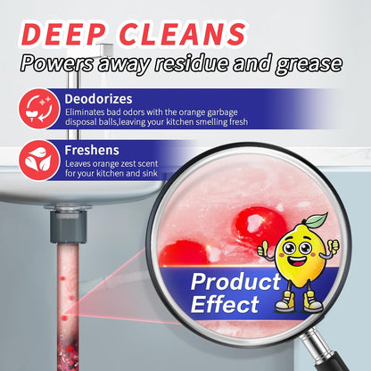 50 Count Garbage Disposal Cleaner and Deodorizer – Sink Odor Eliminator, New Powerful XL Sink Drain Freshener Pods | Dissolves Grease, Eliminates Odors, Lemon Zest Scent