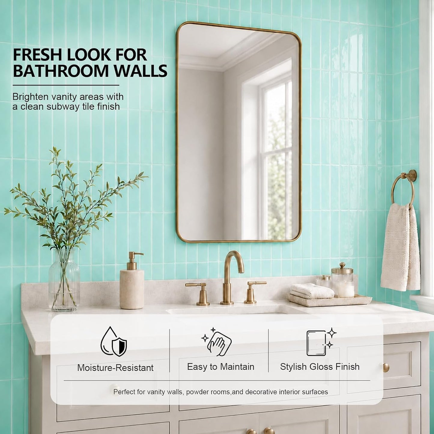 Peel and Stick Backsplash Tiles – Easy DIY Self-Adhesive Subway Wall Tiles, 10 Pack for Kitchen & Bathroom, 11.42'' x 9'' (White Grey)
