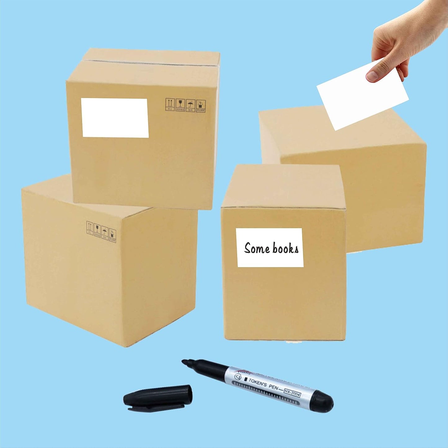 PARLAIM 3 x 5 inch Rectangle Sticker Labels, 250PCS Adhesive Color Coding Stickers for Moving Box Inventory Label, Fluorescent Green