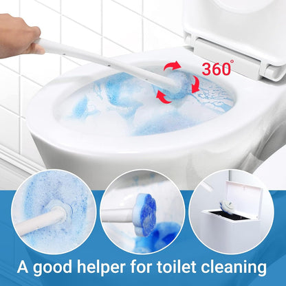 Topo Bear Disposable Toilet Bowl Brush with 40 Toilet Wand Refills, Toilet Bowl Cleaner Wands, Toilet Cleaning System Starter Kit