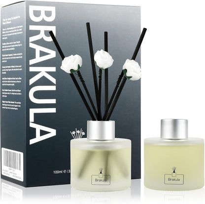 Brakula 2 Pack Reed Diffuser Set, Lavender Eucalyptus Scented, Home Fragrance with 14 Sticks Bathroom Decor, Reed diffusers for Home 6.76 fl oz (Lavender Eucalyptus)
