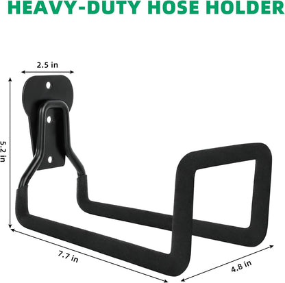 Garden Hose Holder - Heavy Duty Metal Hanger Wall Mount, Water Hose Holder for Outside Yard, Water Hose Reel, Hose Rack, Hose Hook