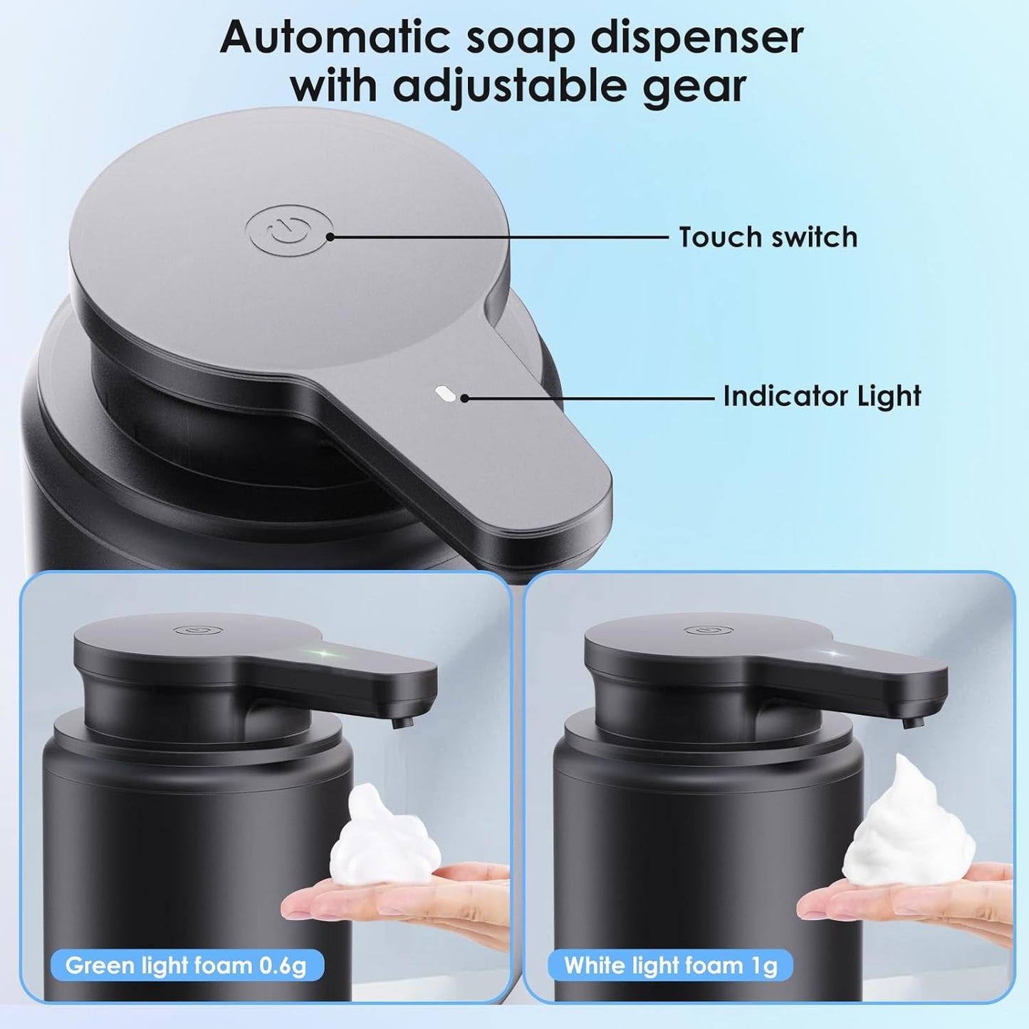 Automatic Soap Dispenser Touchless Foaming: Soap Dispenser Rechargeable for Bathroom