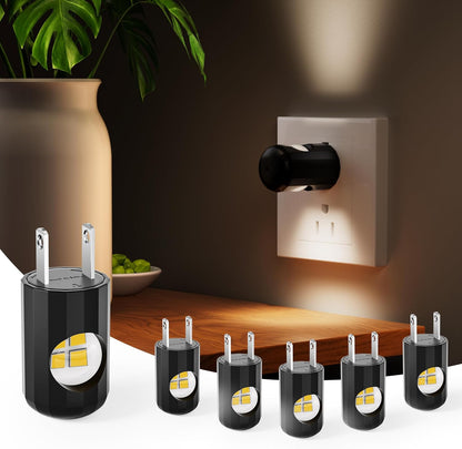 TSEXES Plug-in LED Night Lights,Dusk to Dawn Sensor,2700K,Bedroom, Hallway, Bedroom,Kitchen, Stairways, Non-Dimmable,6 Pack