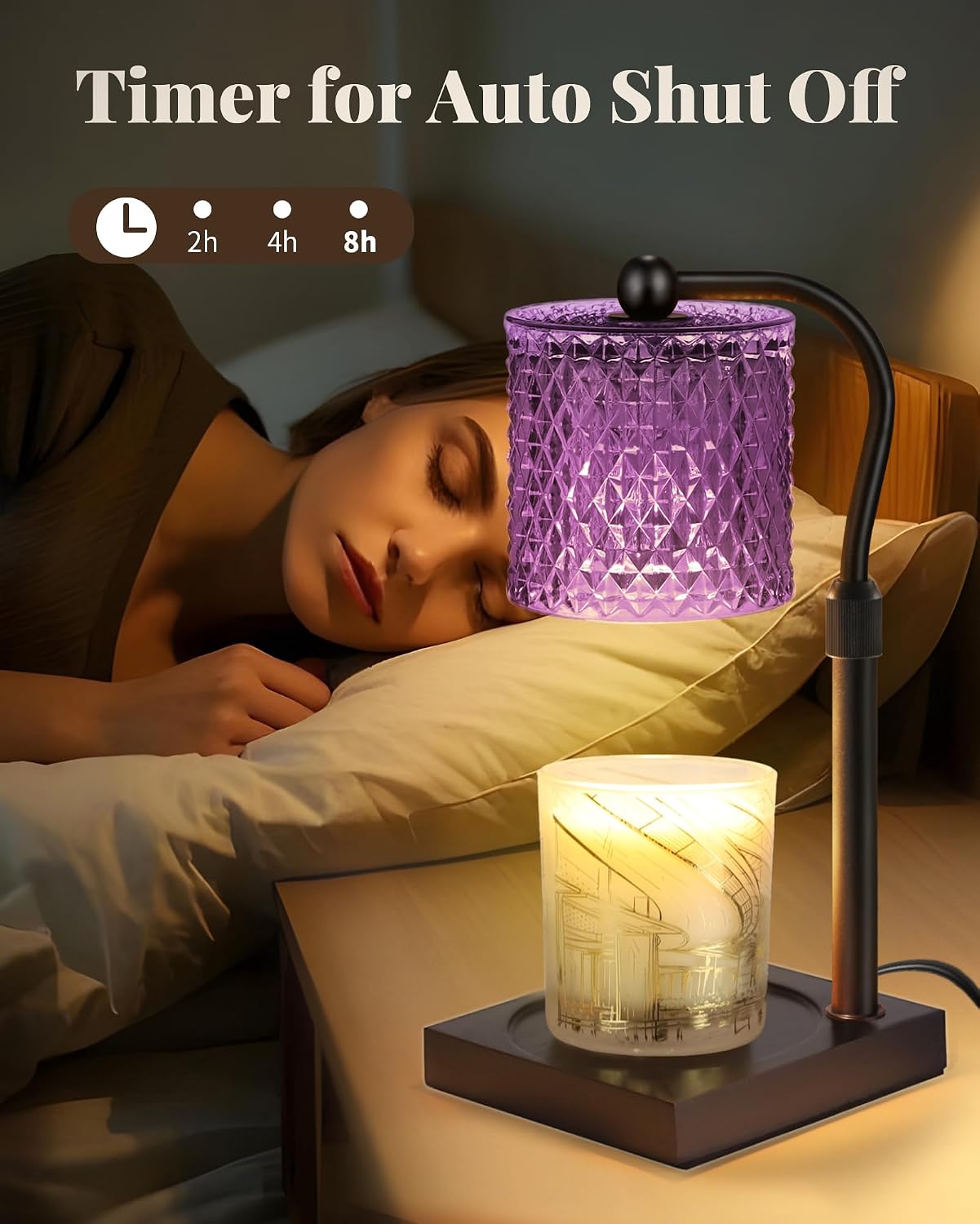 Candle Warmer Lamp with Timer Dimmer Adjustable Height, Mothers Day Gifts for Mom, Birthday Gifts for Women, House Warming New Home Decor, Electric Wax Warmer for Jar Candles, Gold