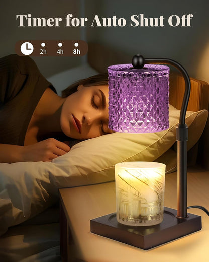 Candle Warmer Lamp with Timer Dimmer Adjustable Height, Mothers Day Gifts for Mom, Birthday Gifts for Women, House Warming New Home Decor, Electric Wax Warmer for Jar Candles, Gold