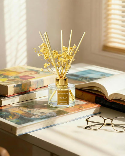 Reed Diffuser Set-Lemon Verbena Scent Fragrance Oil Diffuser with 6 Reed Sticks | Home & Bedroom Bathroom Decor,3.38 fl oz (100ml)