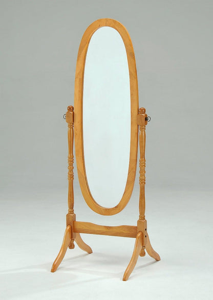 GTU Furniture Swivel Adjustable Full-Length Oval Wood Cheval Stand Floor Mirror(Pink)