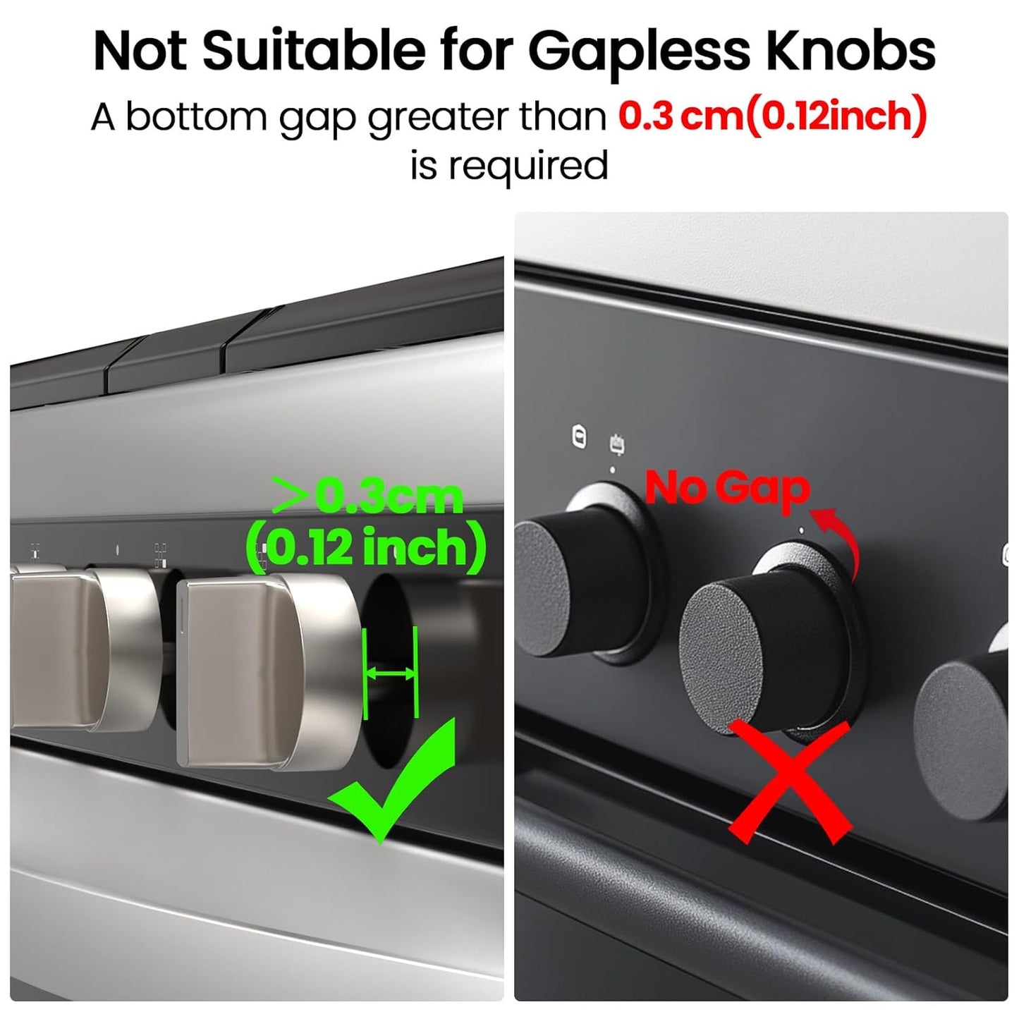 Stove Knob Safety Covers Child Proof Oven Gas Stove Knob Covers for Child Safety, Heat-Resistant, Easy Installation, Baby Proofing Kitchen Gas Range Oven Knobs Locks, Black, 5 Pack
