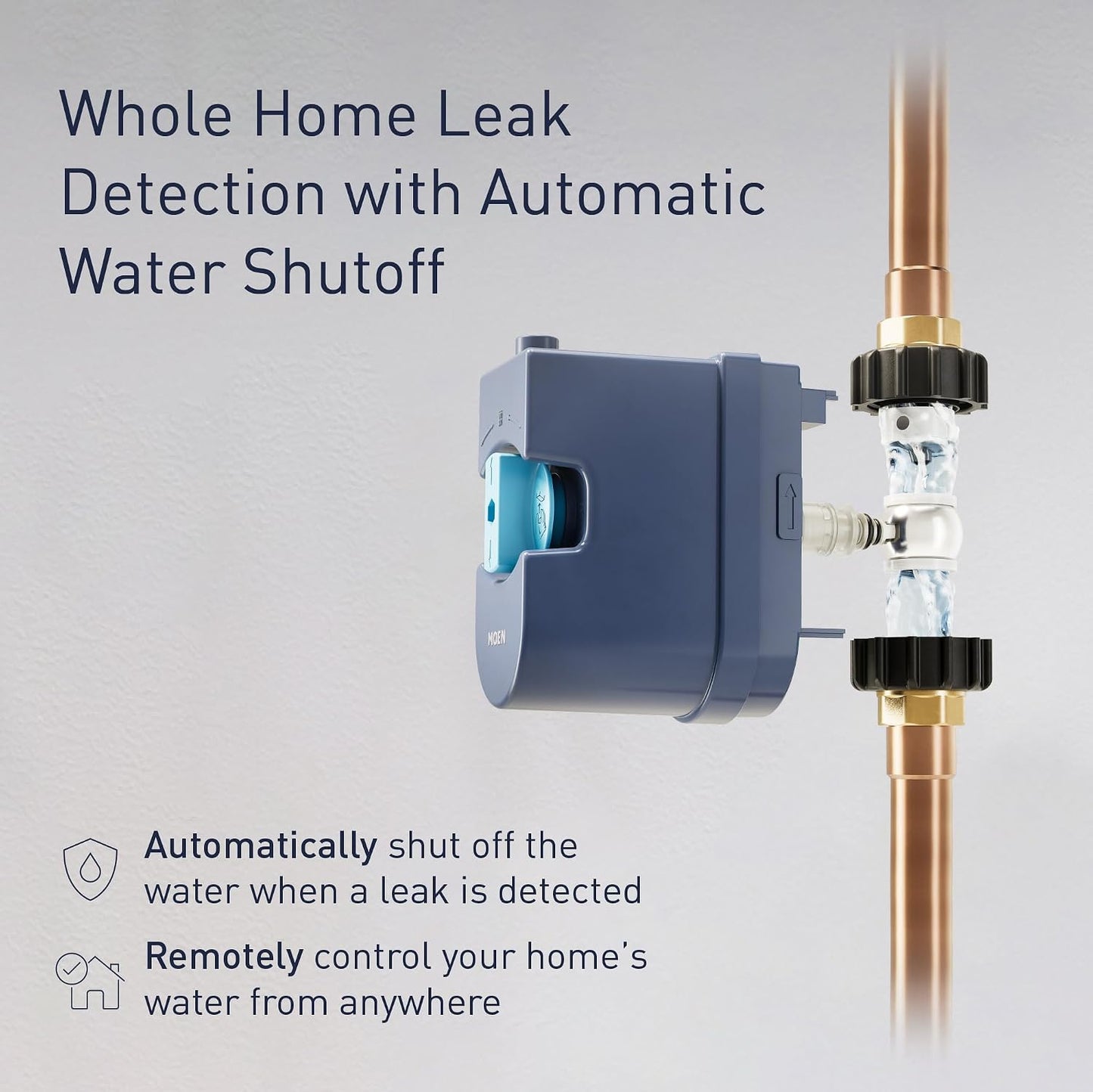 Moen Flo 1-inch Smart Water Shut Off Valve, Smart Home Water Monitor Leak Detector, Wifi Connected, App Enabled Flow Meter and Shutoff, 900-006