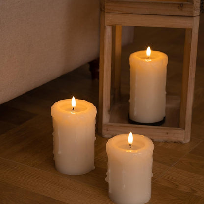 ANGELLOONG Flickering Flameless Candles, Realistic Battery Operated Candles with Remote and Timer, Set of 3 LED Candles for Room Fall Home Wedding Decor Centerpieces Table Party Valentines Decorations