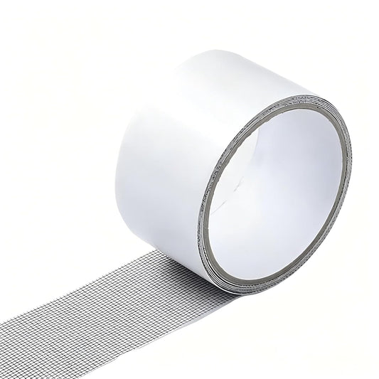 Heavy Duty Window Screen Repair Tape - Strong Adhesive Fiberglass Mesh Screen Repair Kit for Door and Window Screens, Tents, RVs, and Patio Nets - Durable Tear-Resistant Grid, Gray