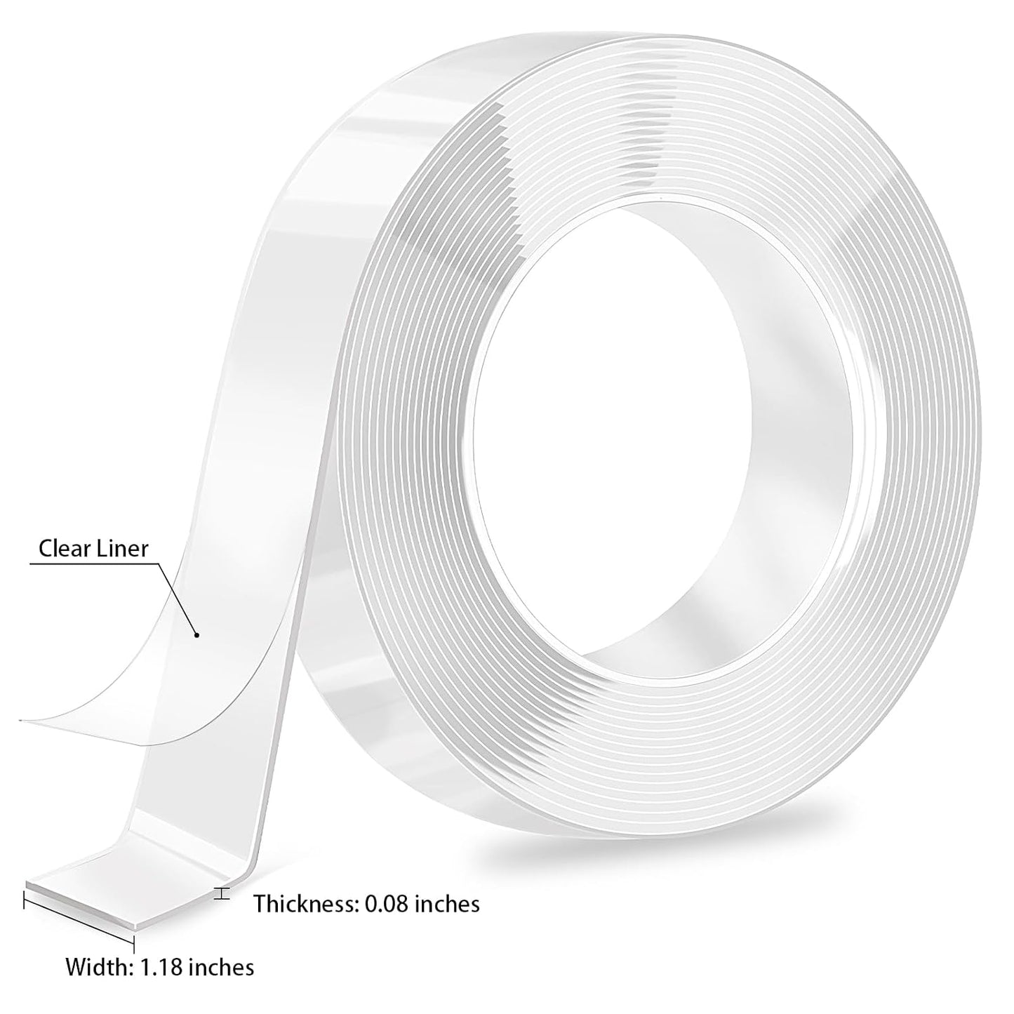 Nano Strong Mounting Adhesive Tape Double Sided Tape Heavy Duty Removable Clear Two Sided Double Stick Wall Tape 1/2in*10ft