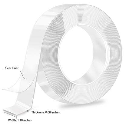 Nano Strong Mounting Adhesive Tape Double Sided Tape Heavy Duty Removable Clear Two Sided Double Stick Wall Tape 1/2in*10ft