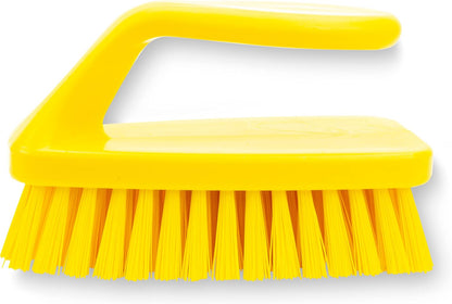SPARTA Heavy Duty Scrub Brush, Hand Brush with Iron Shape Handle Design for Scrubbing Kitchen Pots and Pans or Bathroom Sink and Shower, 6 Inches, Black, Twin