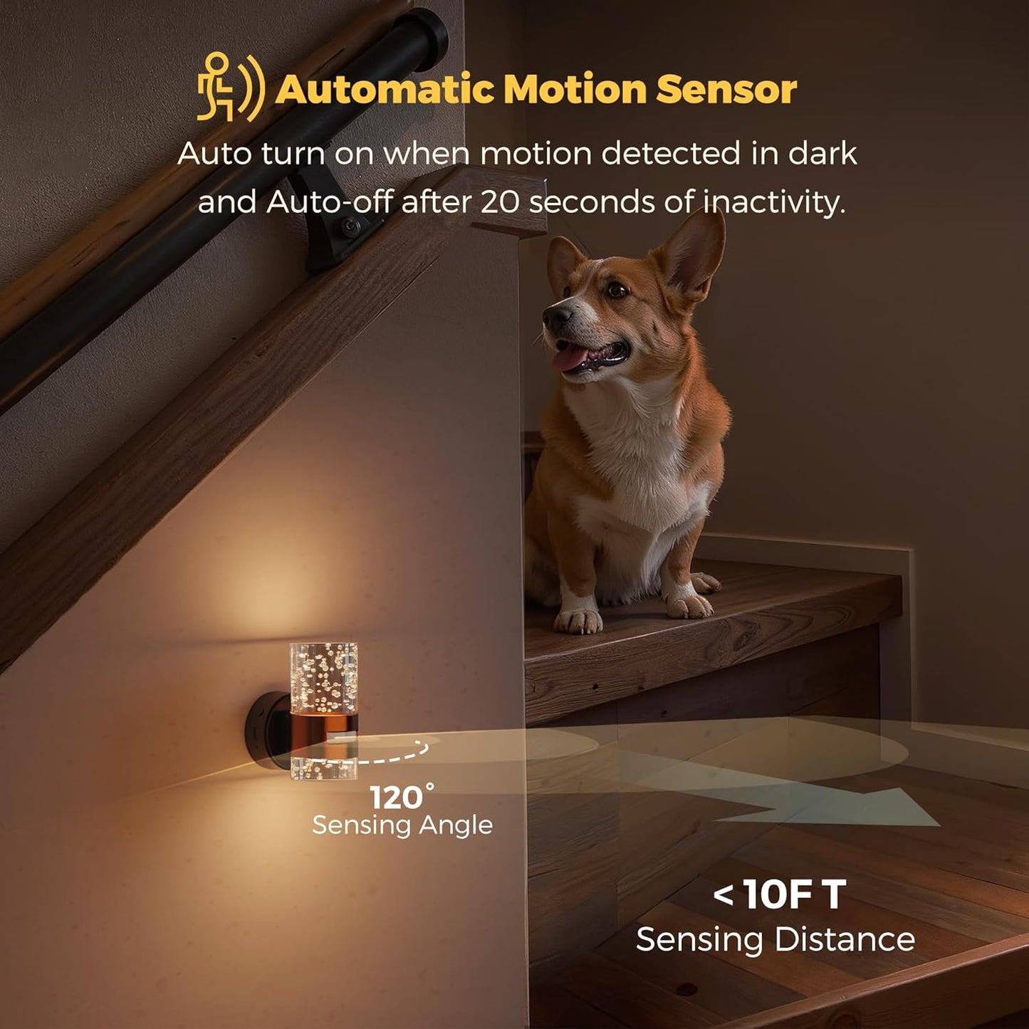 L LOHAS LED Motion Sensor Night Light,Dimmable Night Lights Plug into Wall, 2 Pack Acrylic Nightlight with 0-100 LM Adjustable Brightness, 3000K Plug in Night Light for Bathroom Hallway