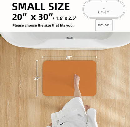 TYUU Bath Mat, Bathroom Rugs Non Slip Washable Thin Absorbent Quick Dry Bath Mat Fits Under Door Bathroom Floor Mat Perfect for Bath, Shower, or Sink 16"x24" Dark Grey