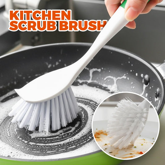 6-Pack Dish Brush with Handle – Heavy Duty Kitchen Scrub Brushes with Stiff Bristles for Pots, Pans, Sinks Non-Scratch Dishwashing Scrubber Brush Set