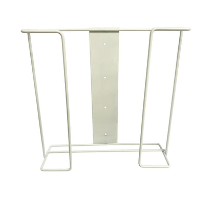 1 Each | Disposable Glove or Tissue Box Holder, DOUBLE (2-Box) Glove Rack, Wall Mounted Universal Box Holder, for Larger Sized Boxes, White - 1 Glove Rack
