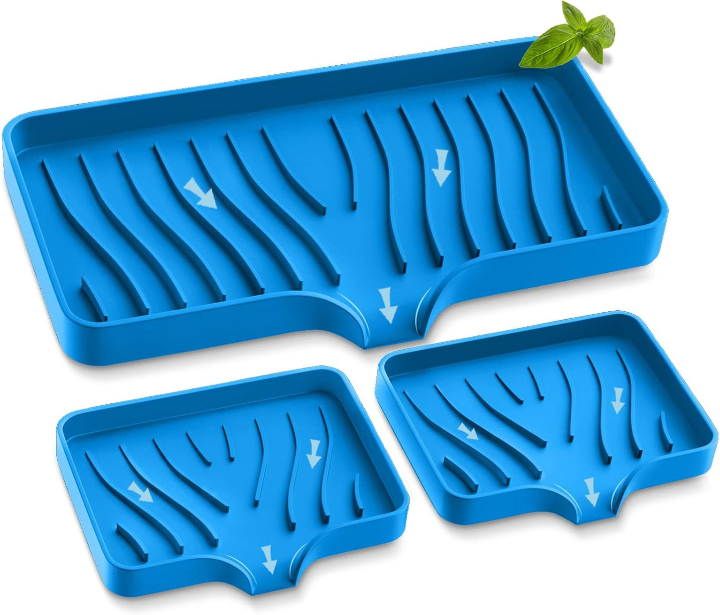 Kitchen Sink Tray,Self Draining Kitchen Soap Tray Soap Holder Silicone Sponge Holder for Kitchen Sink,Kitchen Bathroom Sink Caddy Sink Organizer for Sponge,Soap Dispenser,Dish Scrubber,Palm Brush