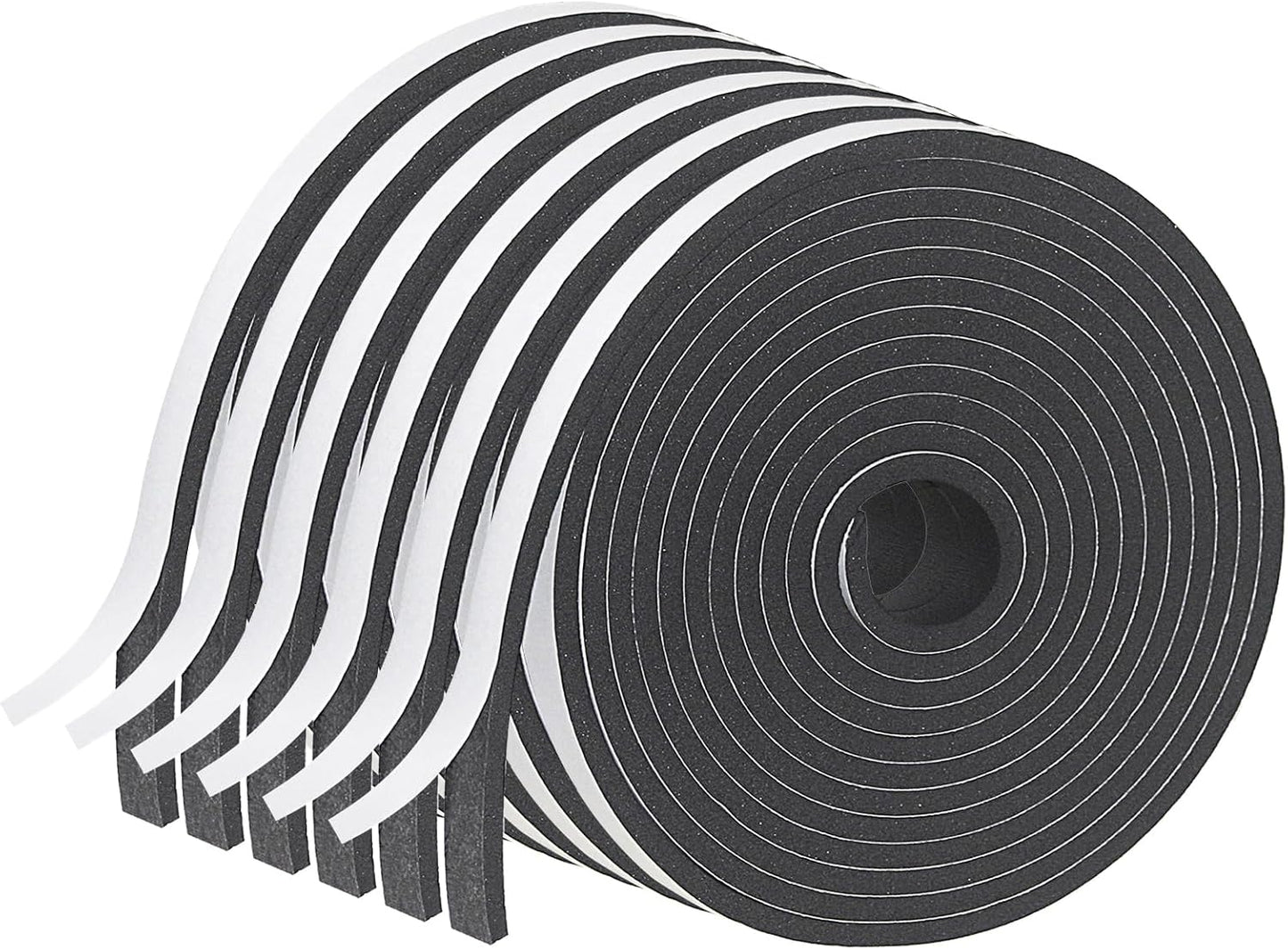 Weather Stripping Door Seal Strip for Doors and Windows, 1In x 1/8In x 33Ft x 2 Roll Foam Insulation Tape Self Adhesive,Sound Proof,Weatherstrip,Pipe Cooling, Air Conditioning Seal Strip - Colors B