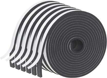 Weather Stripping Door Seal Strip for Doors and Windows, 1In x 1/8In x 33Ft x 2 Roll Foam Insulation Tape Self Adhesive,Sound Proof,Weatherstrip,Pipe Cooling, Air Conditioning Seal Strip - Colors B