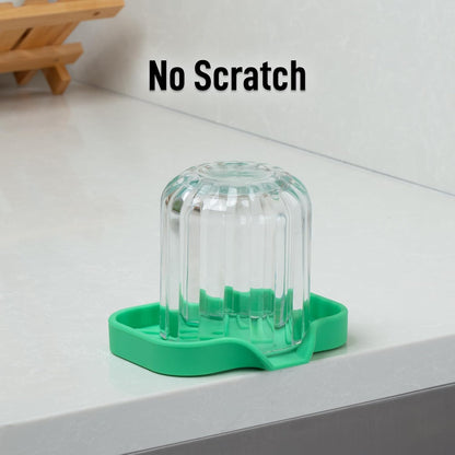 Zulay Kitchen (9x3.5in) Sponge Holder for Kitchen Sink - Flexible Heavy-Duty Multipurpose Sink Caddy - Counter Organizer for Kitchen, Bathroom, Makeup, Trinkets & More! (Grey)