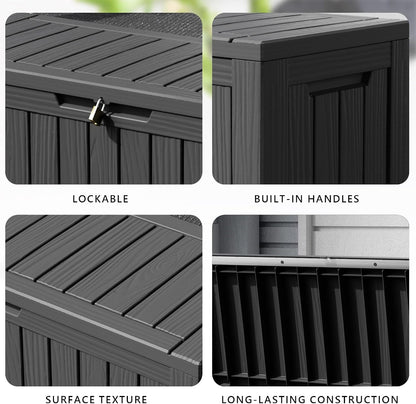 50Gal Outdoor Storage Box Anti-Theft Delivery Box Lockable Deck Box | Heavy-duty UV & weatherproof resin for secure parcel drop, patio cushion storage, garden tools & porch package organization