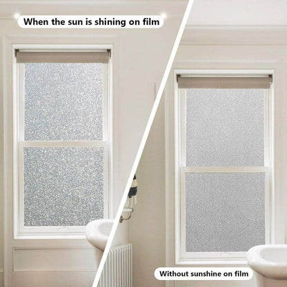 Finnez Frosted Privacy Window Film - Static Cling No Adhesive, Reusable & Easy to Remove, Decorative Glass Film for Home Bathroom Office Door, Crystal Clear 17.5 x 78.7 inches