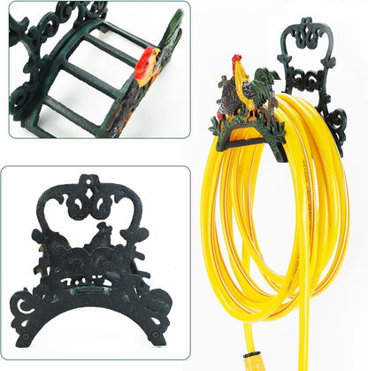 Sungmor Heavy Duty Cast Iron Hose Holder,Garden & Yard Decorative Birds Wall Mounted Hose Butler,Water Pipe Holds,Rack,Hanger,Antique Wall Decorations