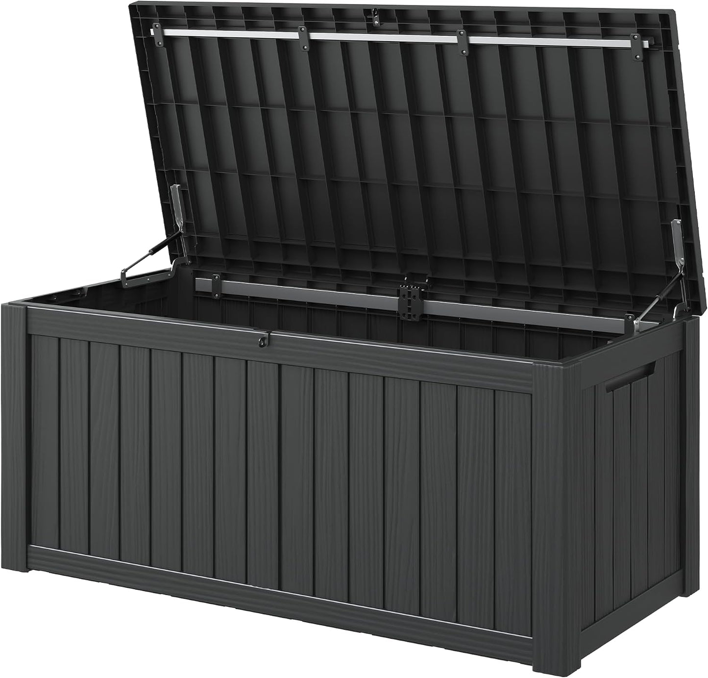 KAMABOKO 31 Gallon Outdoor Storage Box, Resin Deck Boxes Indoor and outdoor, Waterproof Storage Box Lockable Lid for Garden Tools, Package Delivery, Pool Supplies, Patio Cushions, Black