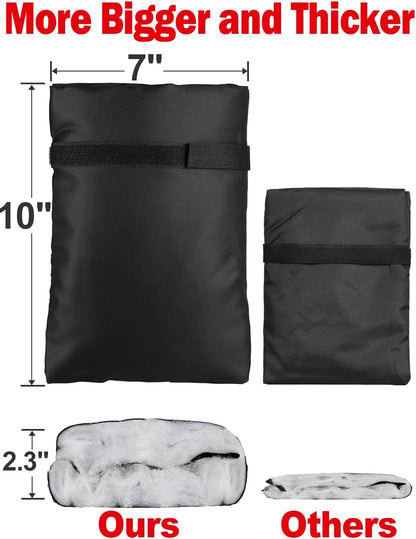 Wohohoho Outdoor Faucet Covers for Winter, 4 Packs Pro 10" H x 7" W Black Outside Faucet Cover Freeze Protection, Reusable Waterproof Insulated Spigot Cover, Thickened Garden Faucet Socks Hose Bibs