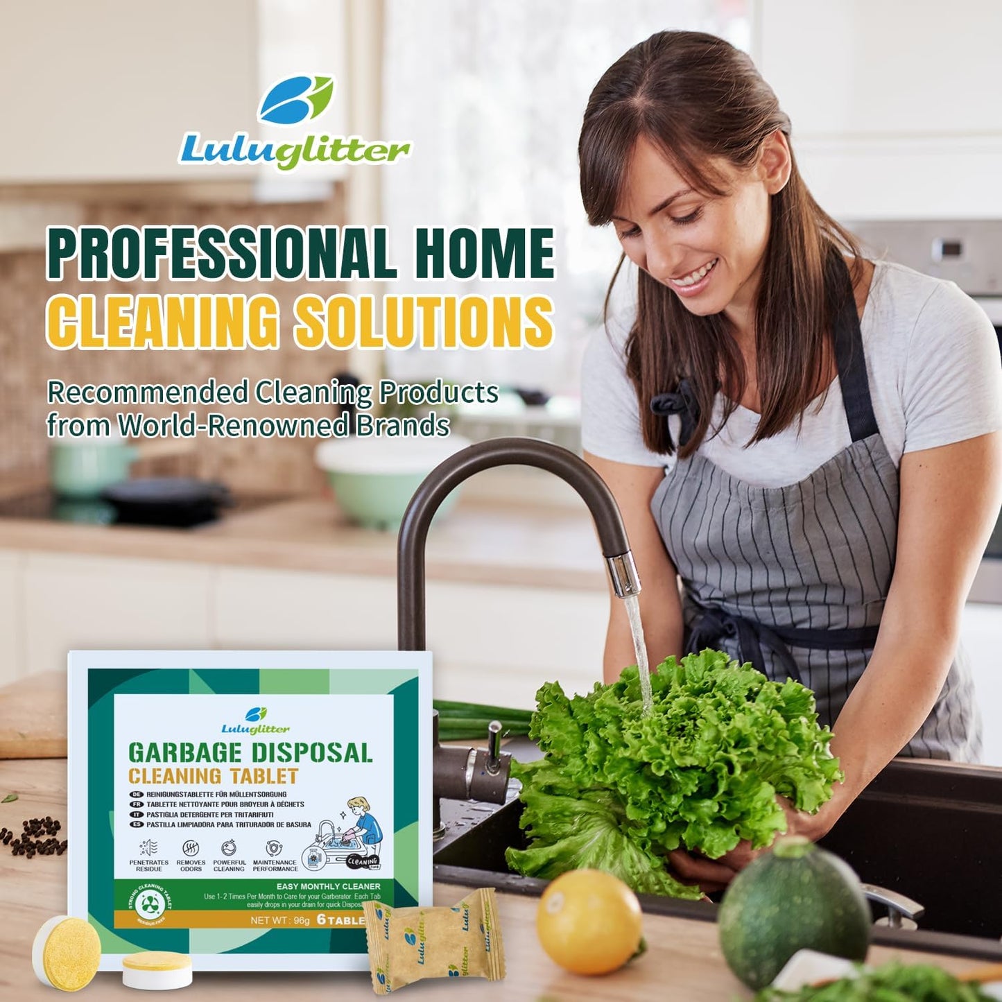 Garbage Disposal Cleaner Deodorizer Tablets 24 Pack Sink Freshener Kitchen | Deep foaming clean, Fresh scent, All disposal compatible,Effortless maintenance