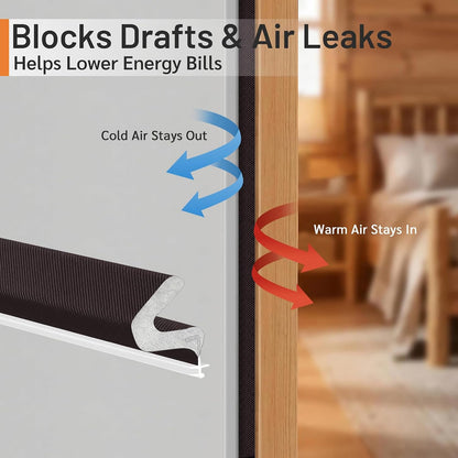 Litaibai 40 ft Kerf Weather Stripping Door Seal for Exterior Doors, White | Press-in kerf seal for grooved door frames is not self-adhesive, replaces worn seals, and helps reduce drafts and energy loss