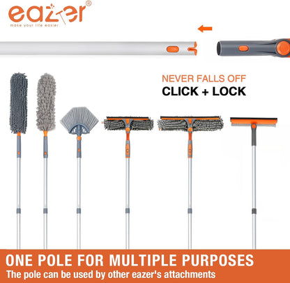 Eazer 46'' Professional Window Cleaner Tool, 2-in-1 Rotatable Squeegee for Window Cleaning Kit, Window Washing Equipment Kit with Threaded Extension Pole(20''-46'') for Shower/Windshield.