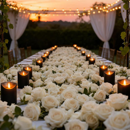 kakoya Flameless LED Candles Battery Operated with Remote and Timer,Flickering Electric Fake Plastic Pillar Candles Set of 12(D3 x H 3" 4" 5") Ivory
