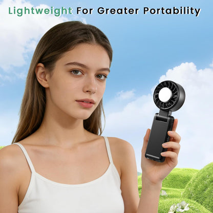 4-IN-1 Clip-On Portable Fan Rechargeable Handheld Mini Fan with lce Cooler,5 Gear High Speed 360° Rotatable Small Fans, for Outdoor, Travel, Beach, and Office (Green)