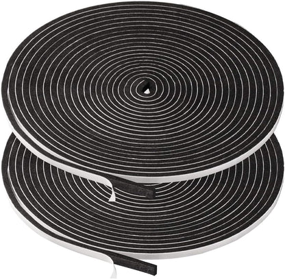 Seal Foam Tape,1/2 Inch W x 1/8 Inch T Weather Stripping for Door and Window,High Density Single Sided Closed Cell Door Insulation Weather Strip, 3 Rolls Total 50FT Black