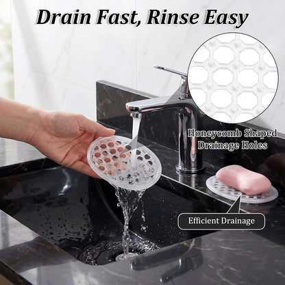 2 Pack Soap Dish for Shower, Non-Slip Silicone Bar Soap Holder Self-Draining Soaps Saver Pad Kitchen & Bathroom Accessories for Shower Niche/Shelf Bathtub