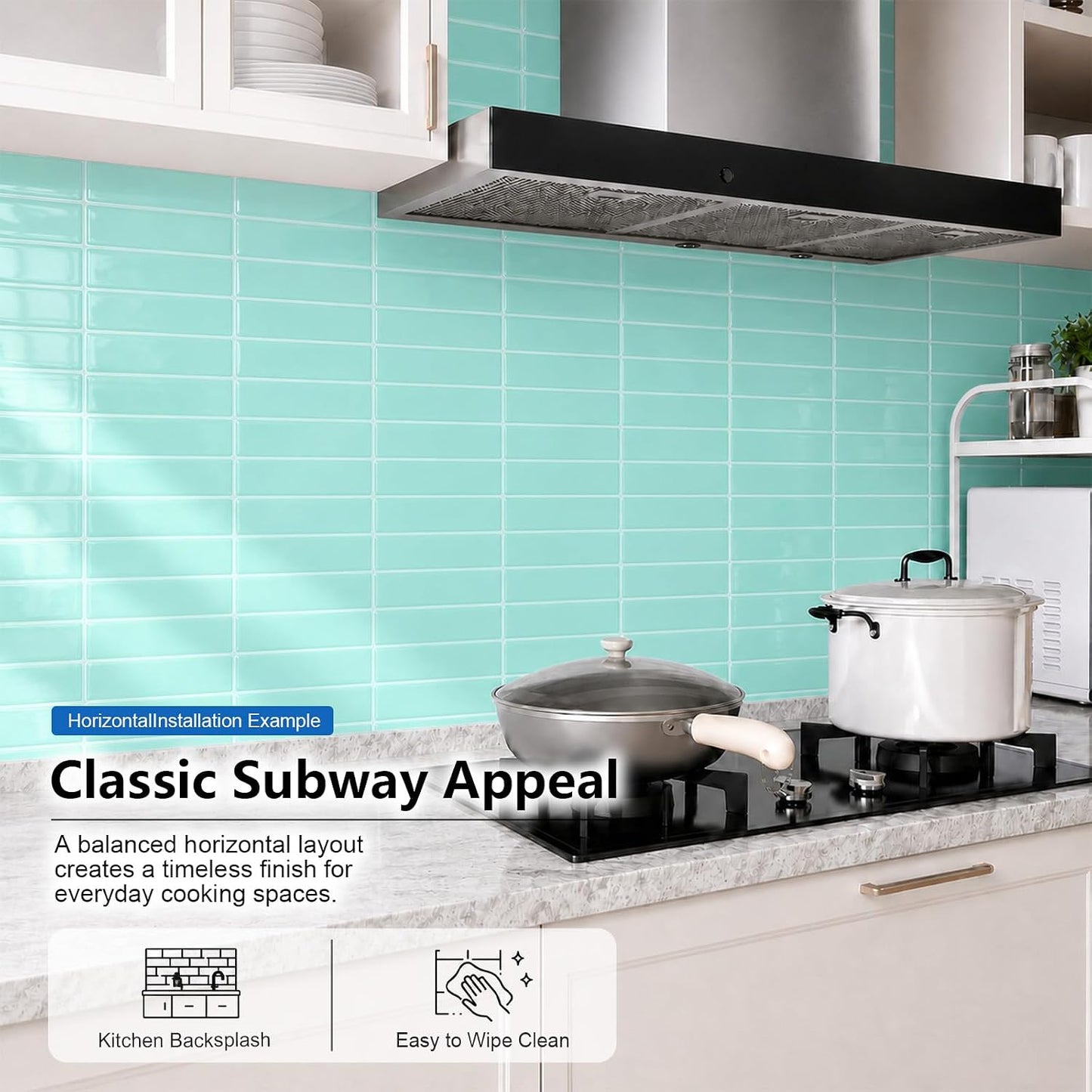 Peel and Stick Backsplash Tiles – Easy DIY Self-Adhesive Subway Wall Tiles, 10 Pack for Kitchen & Bathroom, 11.42'' x 9'' (White Grey)