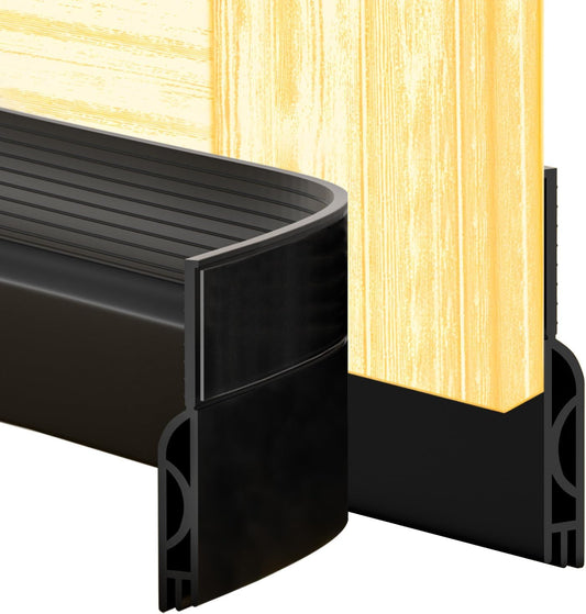 Door Draft Stopper for Bottom of Door, Weather Stripping Door Seal Door Gap Blocker Draft Noise Cold Air Insulation for Exterior Interior Save Energy Easy Adhesive Installation (Black, 39")