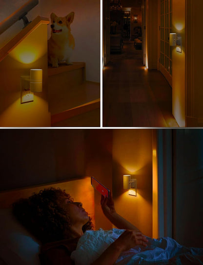 L LOHAS LED Night Light Plug in, Night Lights Plug into Wall, Light Sensor, 0-100LM Soft White 3000K, Dimmable Night Light, Modern Nightlight for Kids Bathroom Hallway Bedroom Kitchen Stairway, 2 Pack