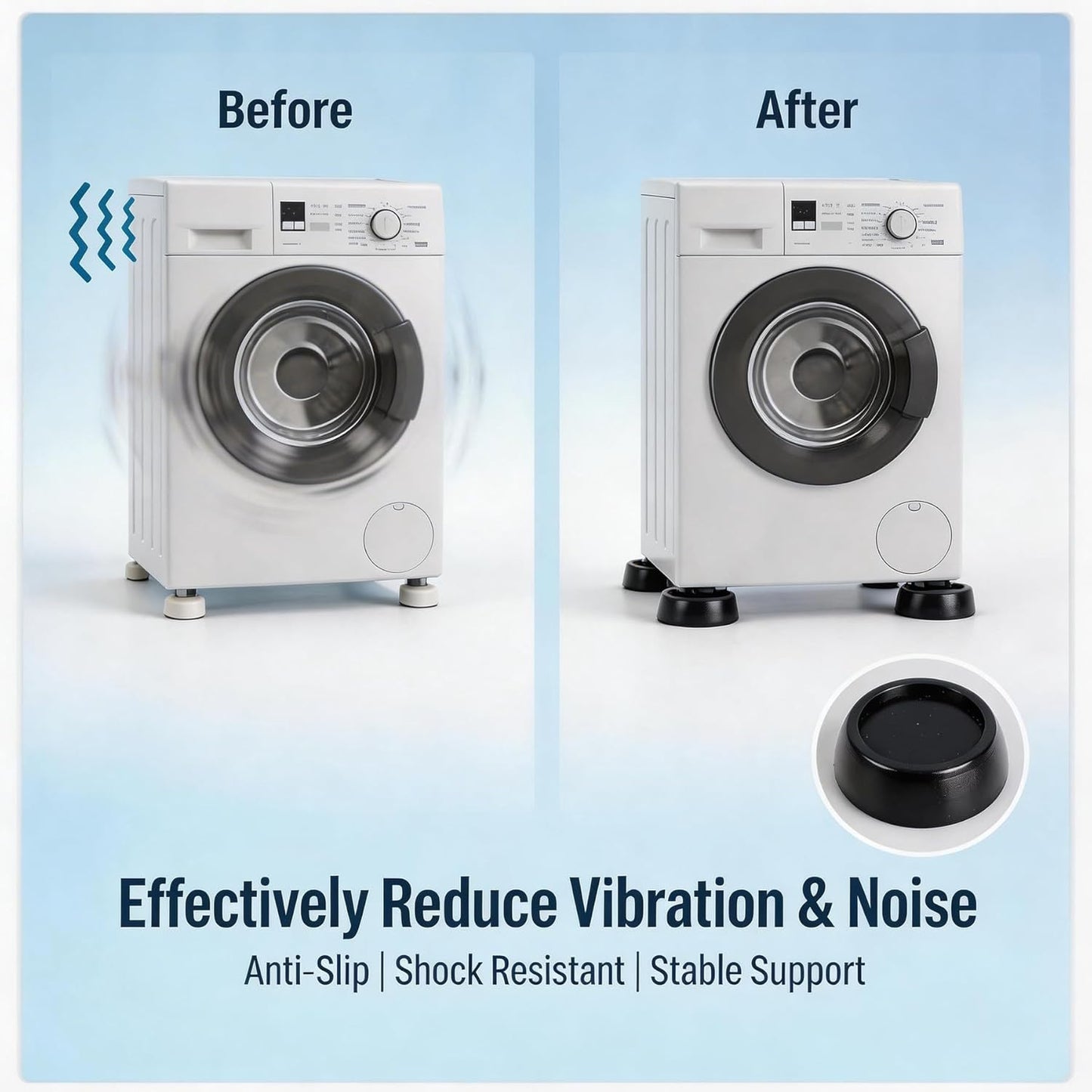 Washing Machine Anti Vibration Pads, Washer Anti Vibration Pads Reduce Noise and Floor Damage, Anti Vibration Pads for Washing Machine in Apartment, Dorm Home