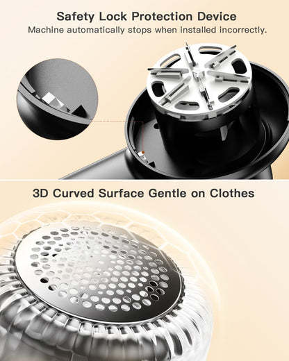 coldSky Rechargeable Fabric Shaver, Lint Shaver with Digital Display, Sweater Shaver with 6-Leaf Blades and Safety Lock, 3-Speeds Defuzzer Remove Fuzz, Pills from Clothes, Furniture, Blanket Green