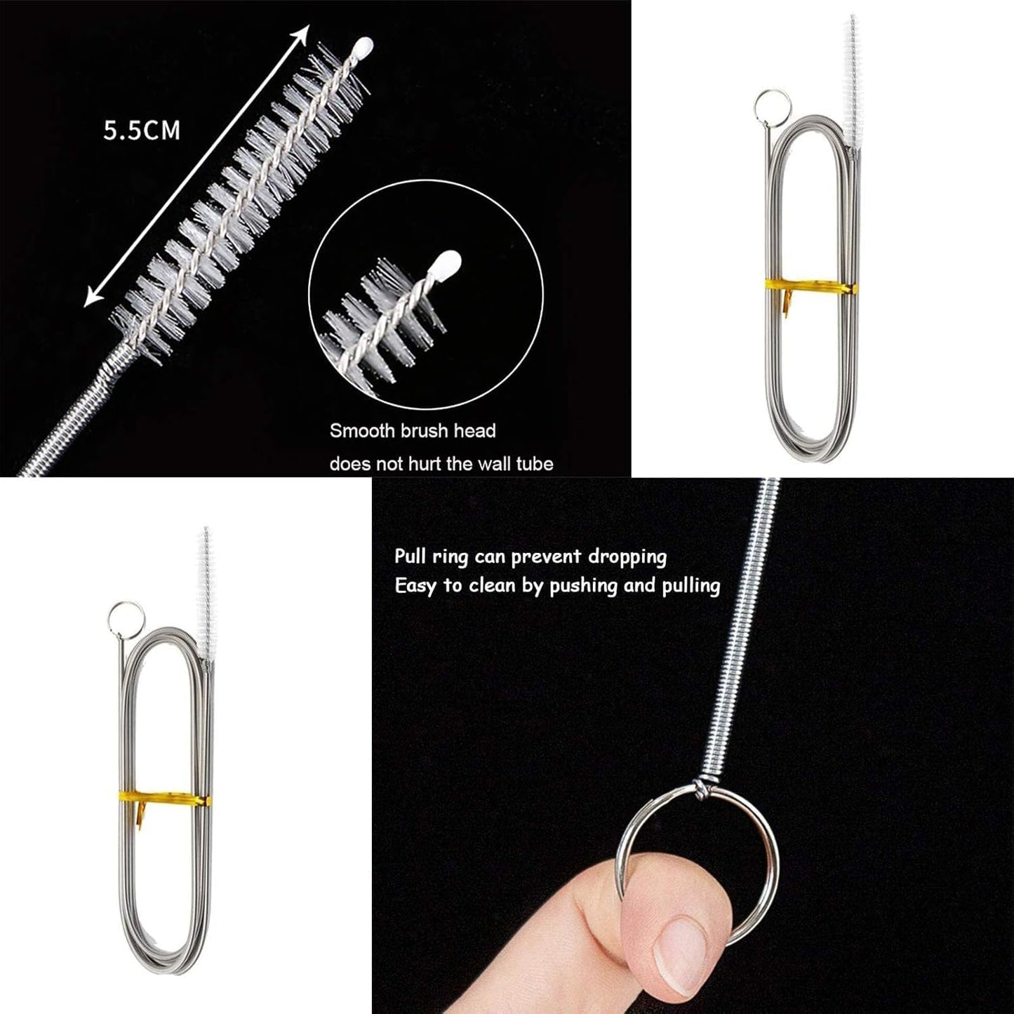 2 Pack 80 Inch Extra Long Flexible Pipe Cleaner Brush, Drain Cleaner Tool for Fridge, Sink Hose, Aquarium Tube, Car Sunroof Drain Cleaning Brush.