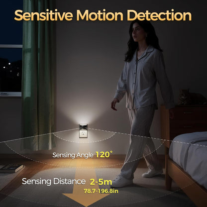 DORESshop LED Night Light[2 Pack], Night Lights Plug into Wall, 3 Mode Plug in Night Light with Motion Sensor, Dusk to Dawn Sensor, Nightlights for Adults, Bedroom, Bathroom, Hallway